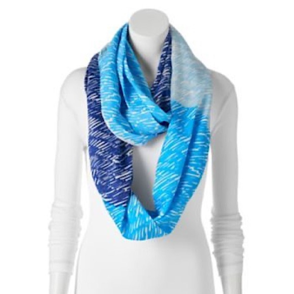REED by Reed Krakoff Blue Gradient Scribble Infinity Scarf